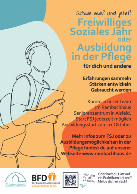 Info-Plakat: FSJ-Start jederzeit, Ausbildungsstart 1. Oktober